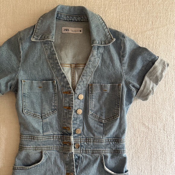 Zara Denim Mini Dress - Picture 2 of 4
